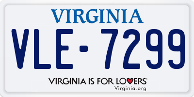 VA license plate VLE7299