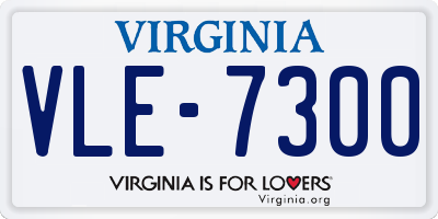 VA license plate VLE7300