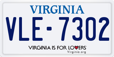 VA license plate VLE7302