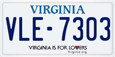 VA license plate VLE7303