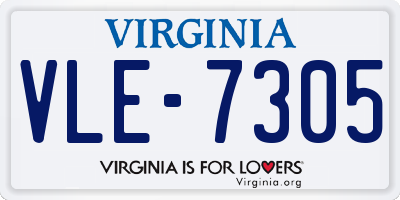 VA license plate VLE7305