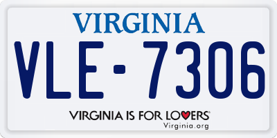 VA license plate VLE7306