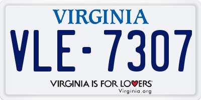 VA license plate VLE7307