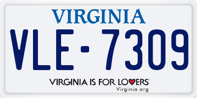 VA license plate VLE7309