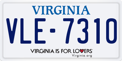 VA license plate VLE7310