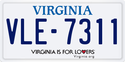 VA license plate VLE7311
