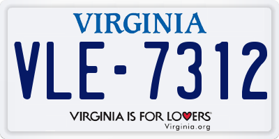 VA license plate VLE7312