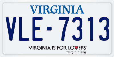 VA license plate VLE7313
