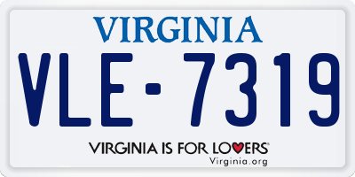 VA license plate VLE7319