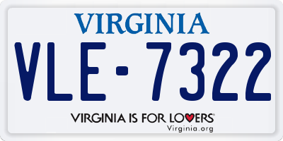 VA license plate VLE7322