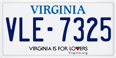 VA license plate VLE7325