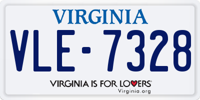 VA license plate VLE7328