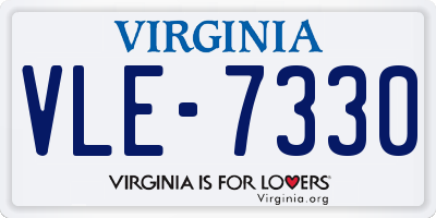 VA license plate VLE7330