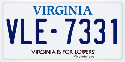 VA license plate VLE7331
