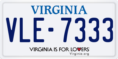 VA license plate VLE7333