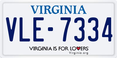 VA license plate VLE7334