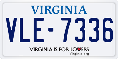 VA license plate VLE7336