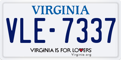 VA license plate VLE7337