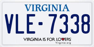 VA license plate VLE7338