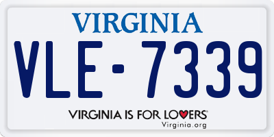 VA license plate VLE7339