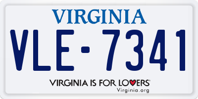 VA license plate VLE7341