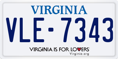 VA license plate VLE7343