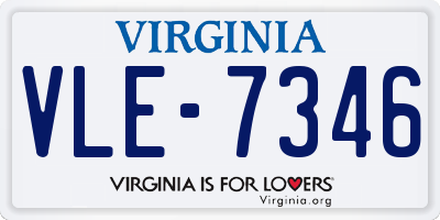 VA license plate VLE7346