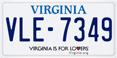 VA license plate VLE7349