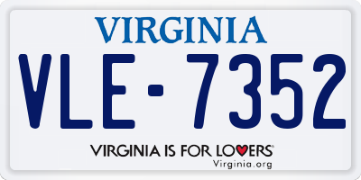 VA license plate VLE7352