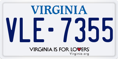 VA license plate VLE7355