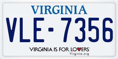 VA license plate VLE7356
