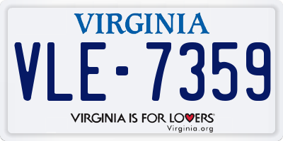 VA license plate VLE7359