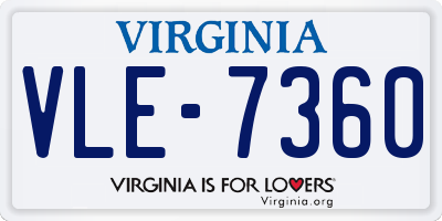 VA license plate VLE7360