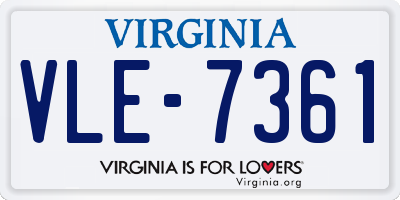 VA license plate VLE7361
