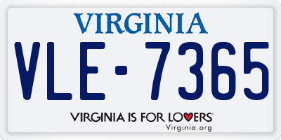 VA license plate VLE7365