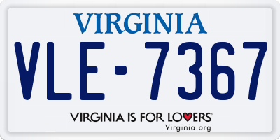 VA license plate VLE7367