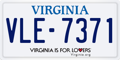 VA license plate VLE7371