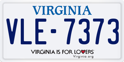 VA license plate VLE7373