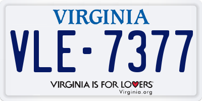 VA license plate VLE7377