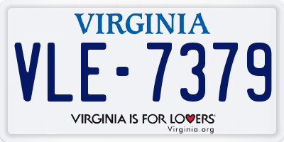 VA license plate VLE7379