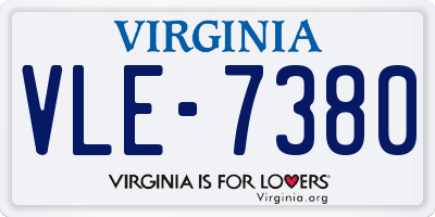 VA license plate VLE7380
