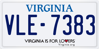 VA license plate VLE7383