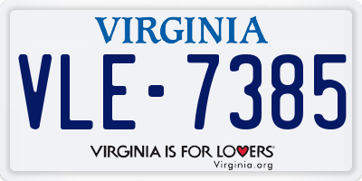 VA license plate VLE7385