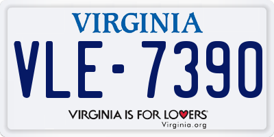VA license plate VLE7390