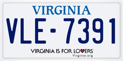 VA license plate VLE7391