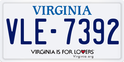 VA license plate VLE7392