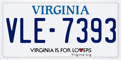 VA license plate VLE7393