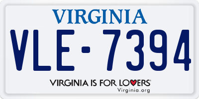 VA license plate VLE7394