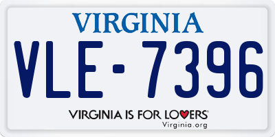 VA license plate VLE7396