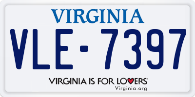 VA license plate VLE7397